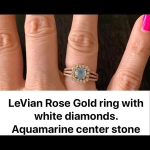 Womans Le Vian rose gold ring with white diamonds